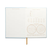 Hard Cover Suede Cloth Journal With Pocket | Arch Dot Blue